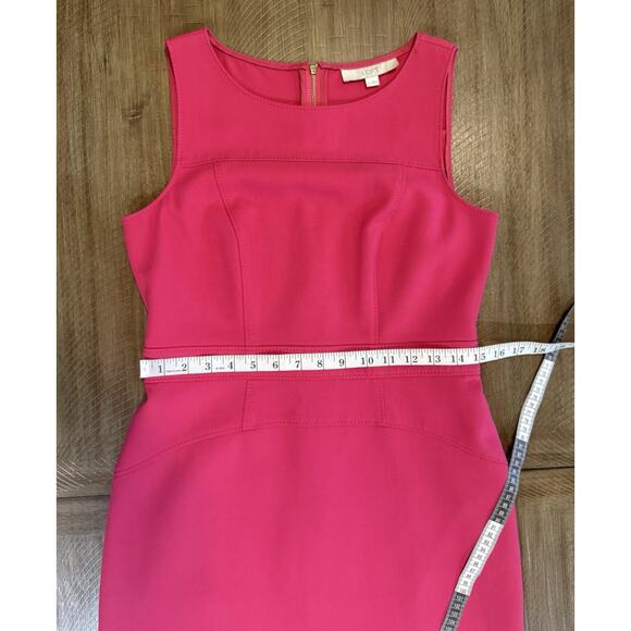 Ann Taylor LOFT Hot Pink Classic Modern Sleeveless Sheath Dress Women’s Size 6 - Picture 6 of 13